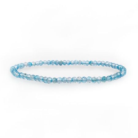 Topas Blå (Facetterad) 4mm pärlor Armband