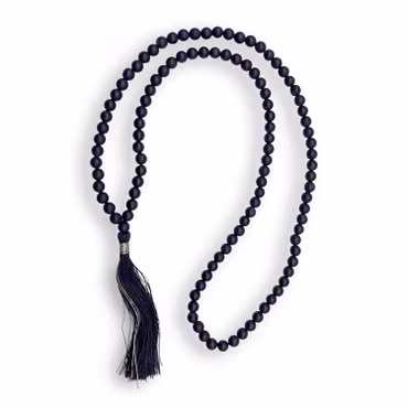 Onyx Svart "Frostad" Mala 108 pärlor