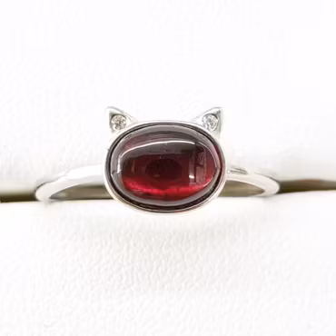Granat "Katt" Ring (ställbar)