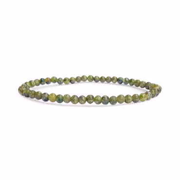 Peridot 4mm pärlor Armband