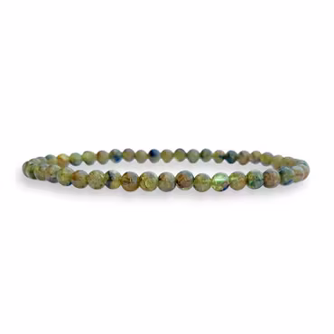 Peridot 4mm pärlor Armband
