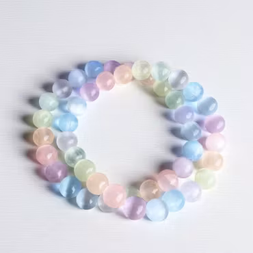 Selenit Aura 8mm pärlor Armband