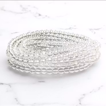 Bergkristall 4mm pärlor Armband