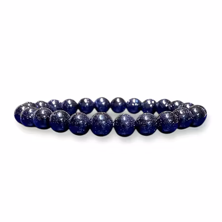 Sandsten "Goldstone" Blå 8mm Armband
