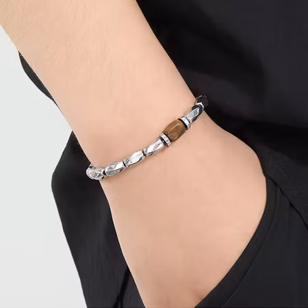 Tigeröga, Gallstone Svart Armband