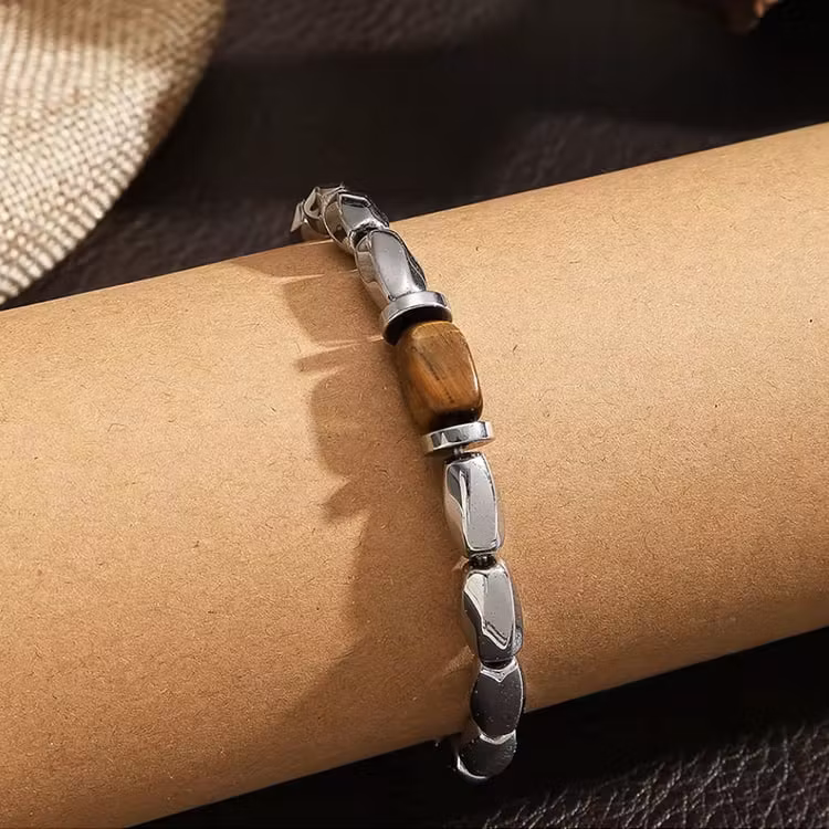 Tigeröga, Gallstone Svart Armband