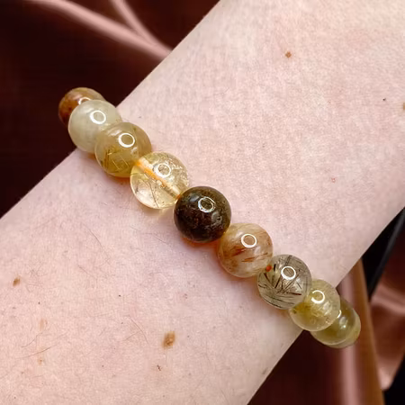 Rutilkvarts Flerfärgad 8mm pärlor Armband