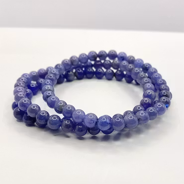 Tansanit 5mm pärlor Armband