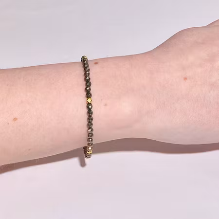 Pyrit (Fasetterad) 4mm pärlor Armband