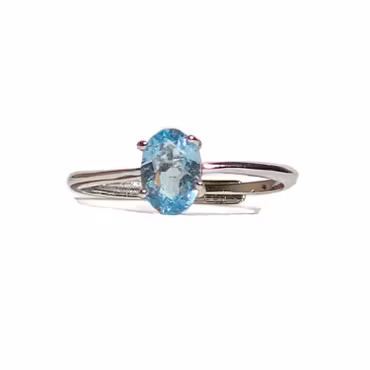 Topas Blå "Enkel" Ring (ställbar)