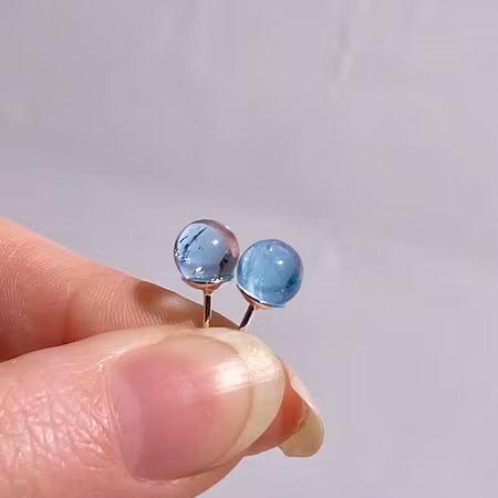 Topas Blå Pärla Örhängen (925 Silver)