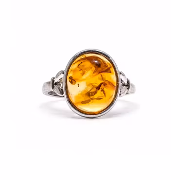 Bärnsten "Blad" Ring (LK, ställbar)