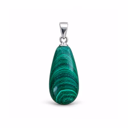 Malakit Hängsmycke (925 Silver)