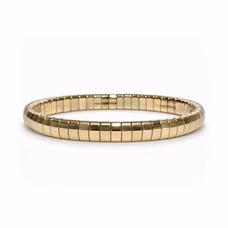 Hematit Guld "Rundade Plattor" Armband 3mm pärlor