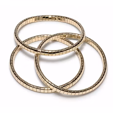 Hematit Guld "Rundade Plattor" Armband 3mm pärlor