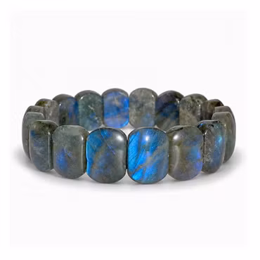 Labradorit "Rundade Plattor" Armband