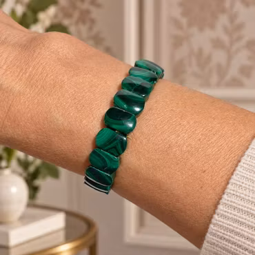 Malakit "Rundade Plattor" Armband