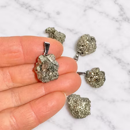 Pyrit Rå Hängsmycke (Metallhänge)