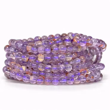 Lodolit Lila "Trädgårdskvarts" 4mm pärlor Armband