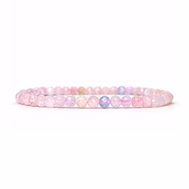 Morganit (Fasetterad) 4mm pärlor Armband