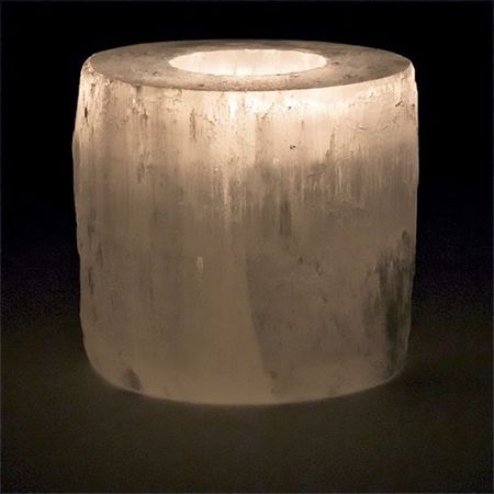 Selenit värmeljushållare 8x8cm (Cylinder)