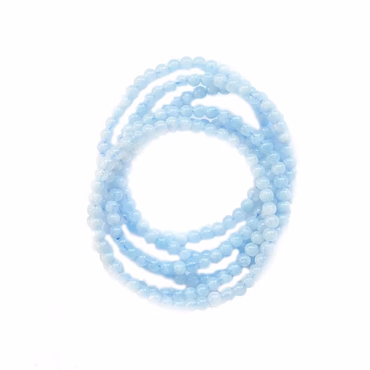 Akvamarin 4mm pärlor Armband