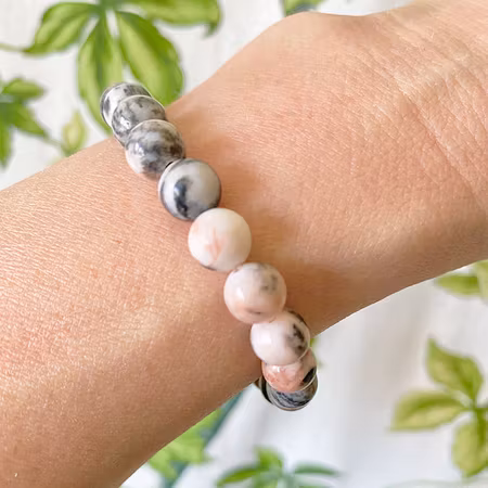 Jaspis Zebra Rosa 8mm pärlor Armband