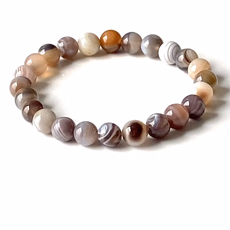 Agat Botswana 8mm pärlor Armband