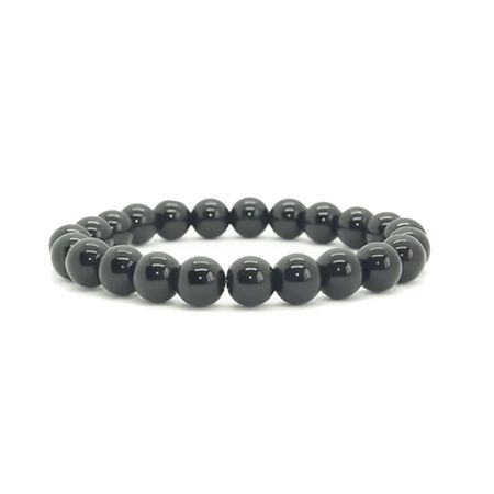 Shungit 8mm pärlor Armband 'Normal Handled'