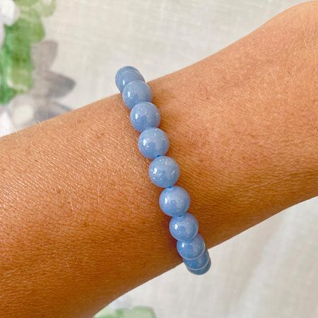 Angelit 8mm pärlor Armband