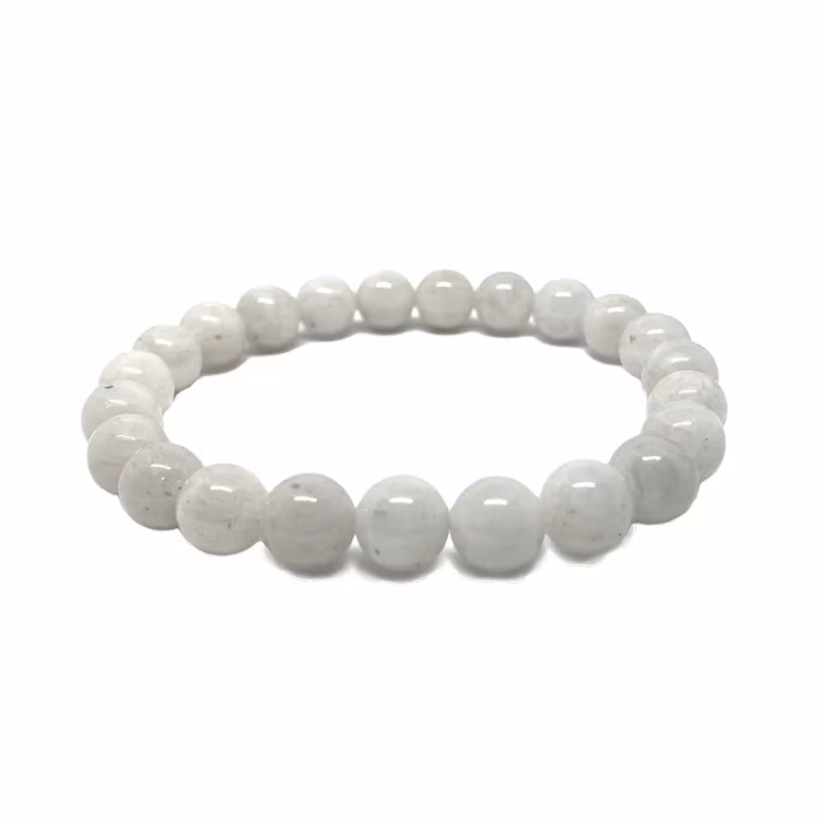 Månsten Vit 8mm pärlor Armband