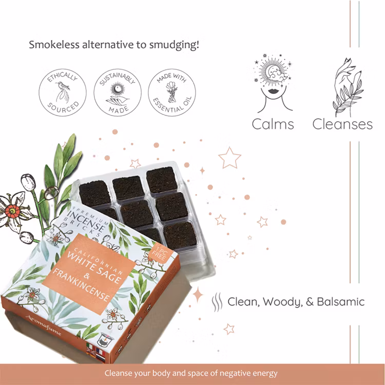 Rökelsebrickor Vit salvia & Frankincense 9st