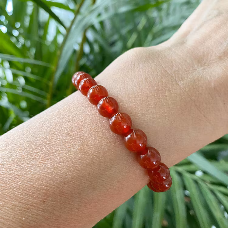 Karneol 8mm pärlor Armband