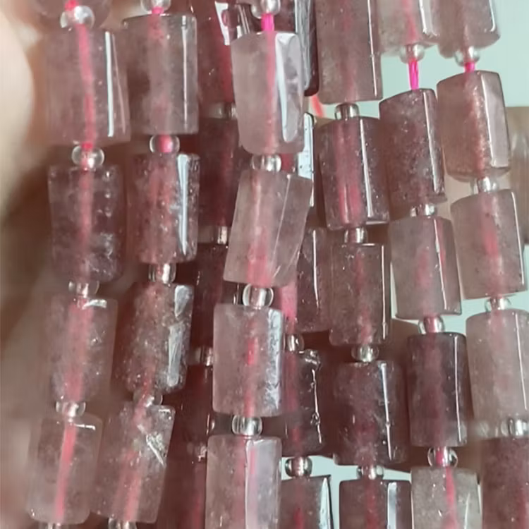 Turmalin Rosa (Polygon) 10-14mm pärlor Armband