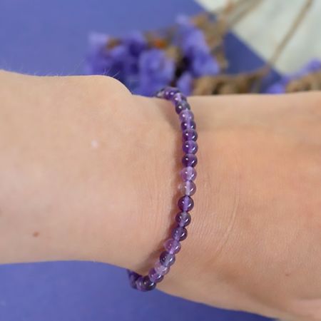 Ametist 4mm pärlor Armband