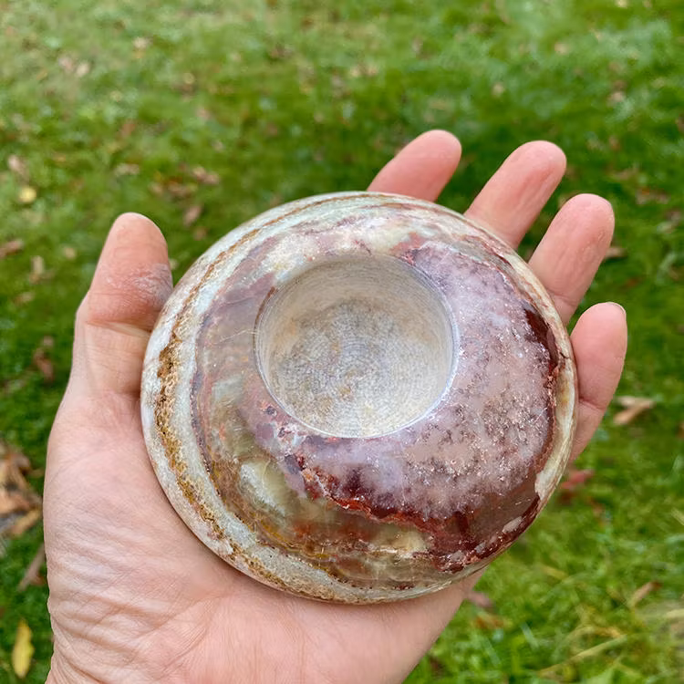 Marmor Onyx Grön Ljushållare 10cm