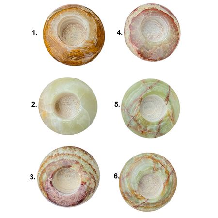 Marmor Onyx Grön Ljushållare 10cm