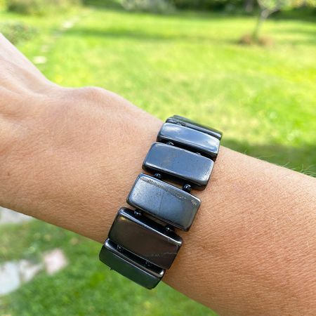 Shungit Rektangulära pärlor Armband (16 pärlor)