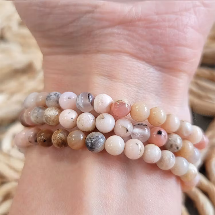 Opal Rosa 6mm pärlor Armband