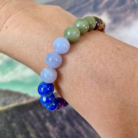 Yoga Chakra 8mm pärlor Armband