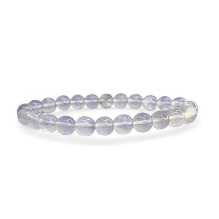Fluorit Vit 8mm Pärlor Armband