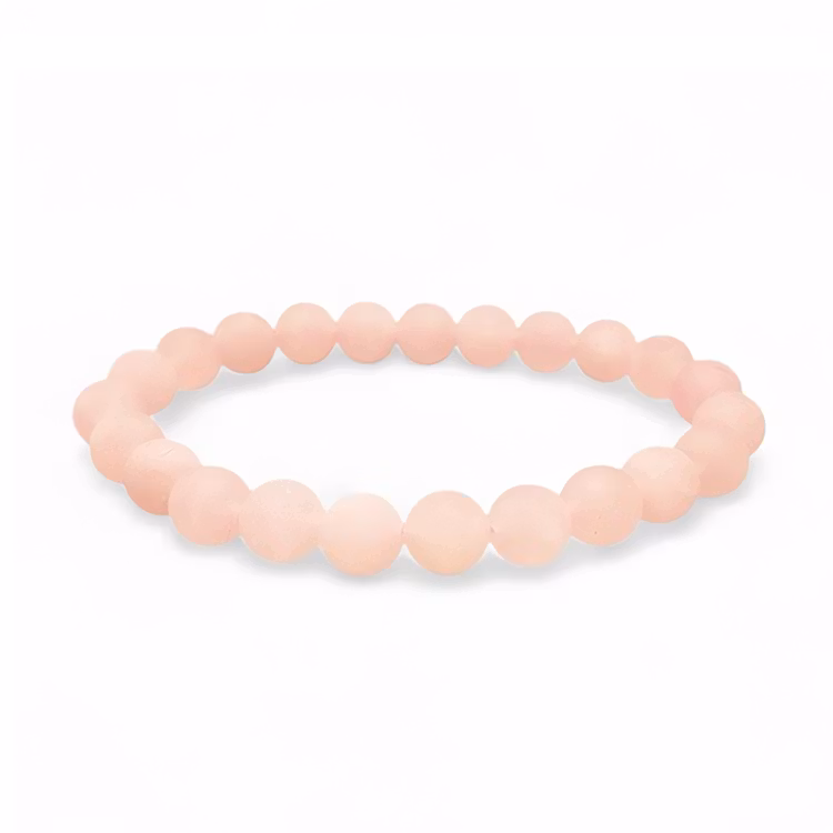 Rosenkvarts "Frostad" 8mm pärlor Armband