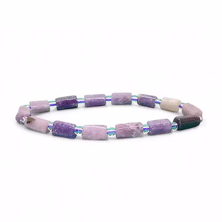 Lepidolit (Polygon) 9-11mm pärlor Armband