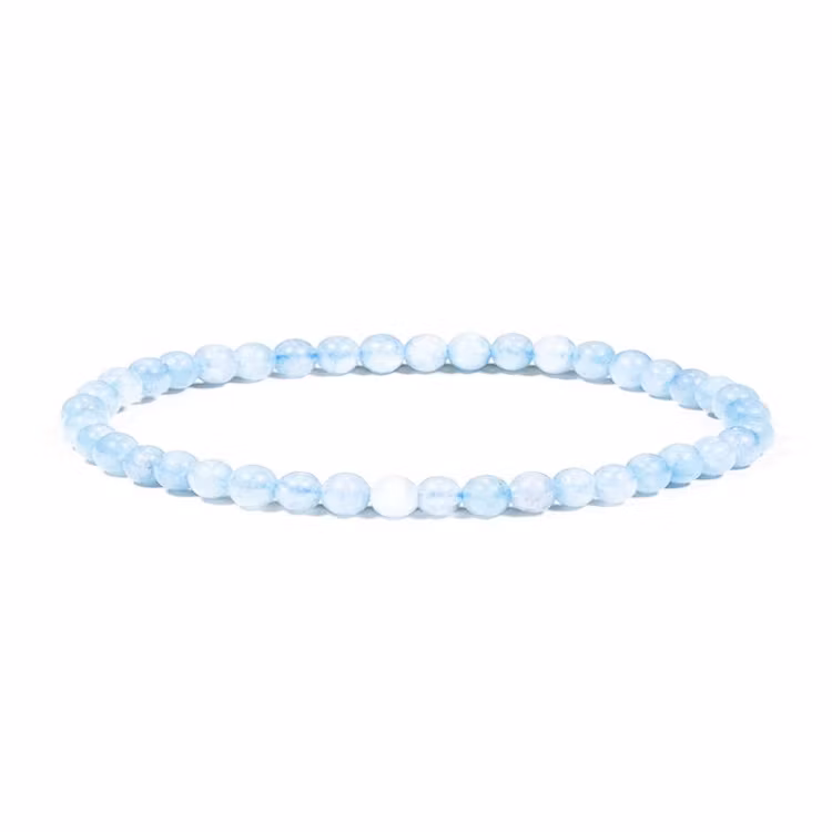 Akvamarin 4mm pärlor Armband