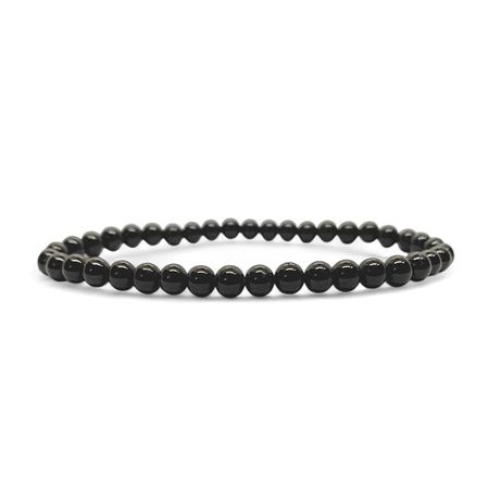 Turmalin Svart 4mm pärlor Armband