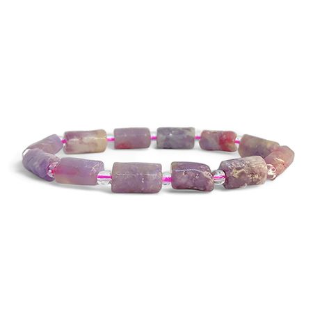 Turmalin Rosa (Polygon) 10-14mm pärlor Armband