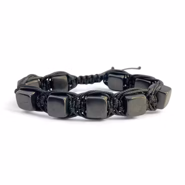 Shungit Armband KUB (Justerbart)