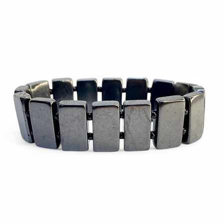 Shungit Rektangulära pärlor Armband (16 pärlor)