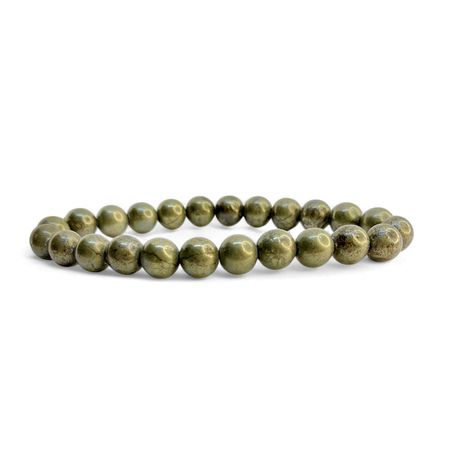 Pyrit 8mm pärlor Armband (UTFÖRSÄLJNING)