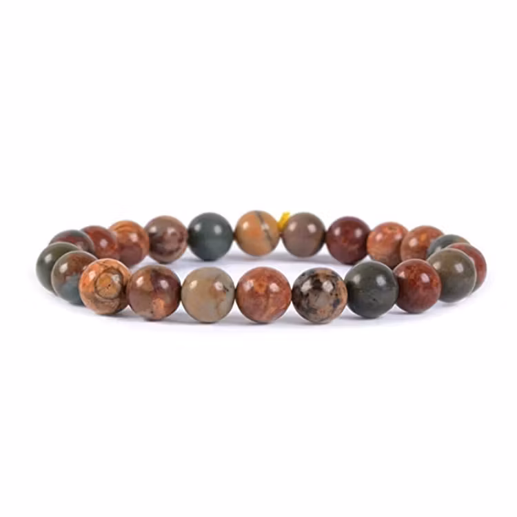 Jaspis Picasso 8mm pärlor Armband